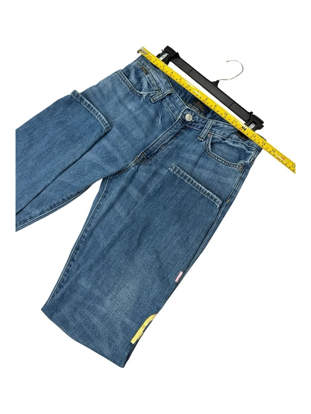 Polo Ralph Lauren Jeans Girl's 16 Astor Slim Boyfriend Blue Denim Pants Logo